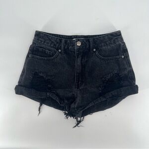 Forever 21 Black Cut Off Distressed Jean Shorts Size 27 Women’s